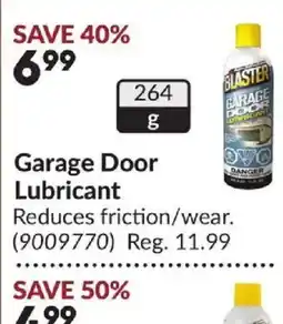 Princess Auto Blaster garage door lubricant offer
