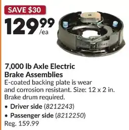 Princess Auto 7000 lb axle electric brake assemblies offer