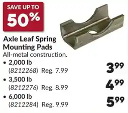 Princess Auto Axle Leaf Spring Mounting Pads offer