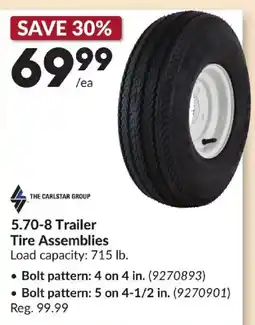 Princess Auto The Carlstar Group 5.70-8 Trailer Tire Assemblies offer