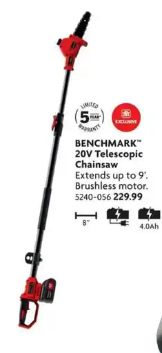 Home Hardware Benchmark 20v telescopic chainsaw offer