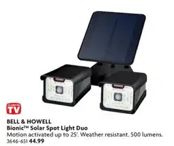 Home Hardware Bell & Howell bionic™ solar spot light duo offer