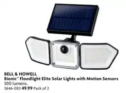 Home Hardware Bell & Howell bionic floodlight elite solar lights with motion sensors offer
