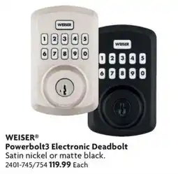 Home Hardware Weiser powerbolt3 electronic deadbolt offer