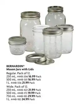 Home Hardware Bernardin mason jars with lids offer