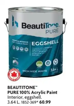 Home Hardware Beautitone pure 100% acrylic paint interior, eggshell offer