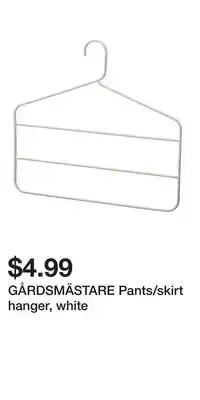IKEA GÅRDSMÄSTARE Pants/skirt hanger, white offer