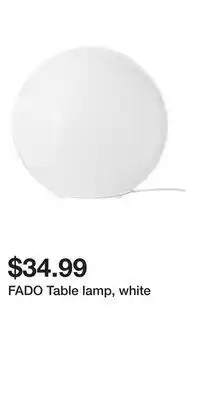 IKEA FADO Table lamp, white offer