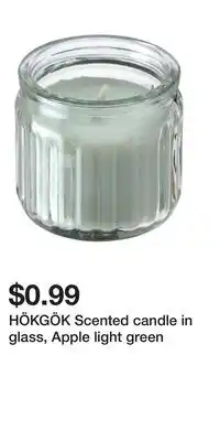 IKEA HÖKGÖK Scented candle in glass, Apple light green offer