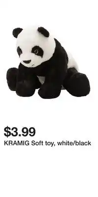 IKEA KRAMIG Soft toy, white/black offer