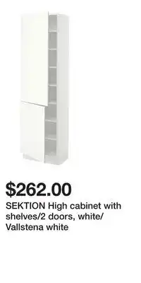IKEA SEKTION High cabinet with shelves/2 doors, white/Vallstena white offer