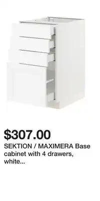 IKEA SEKTION / MAXIMERA Base cabinet with 4 drawers, white Enköping/white wood effect offer