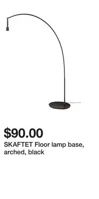 IKEA SKAFTET Floor lamp base, arched, black offer