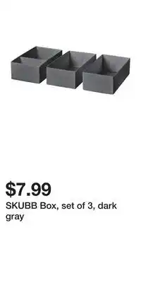 IKEA SKUBB Box, set of 3, dark gray offer