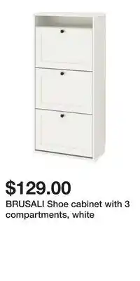IKEA BRUSALI Shoe cabinet with 3 compartments, white offer