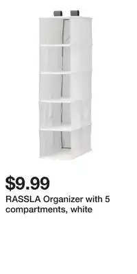 IKEA RASSLA Organizer with 5 compartments, white offer