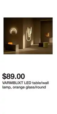 IKEA VARMBLIXT LED table/wall lamp, orange glass/round offer