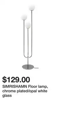 IKEA SIMRISHAMN Floor lamp, chrome plated/opal white glass offer