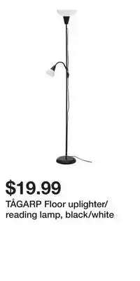 IKEA TÅGARP Floor uplighter/reading lamp, black/white offer