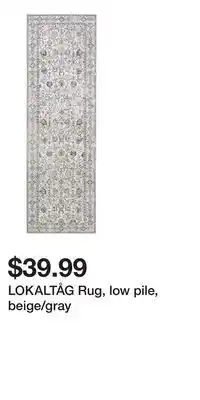 IKEA LOKALTÅG Rug, low pile, beige/gray offer