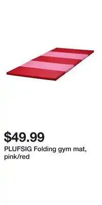 IKEA PLUFSIG Folding gym mat, pink/red offer