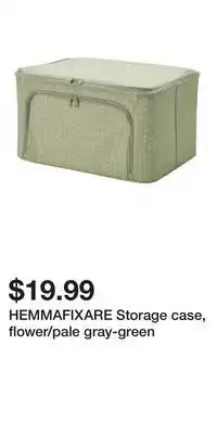 IKEA HEMMAFIXARE Storage case, flower/pale gray-green offer