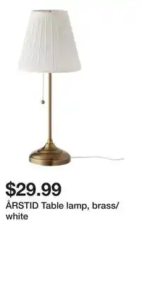 IKEA ÅRSTID Table lamp, brass/white offer
