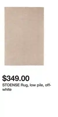 IKEA STOENSE Rug, low pile, off-white offer