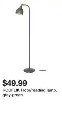 IKEA RÖDFLIK Floor/reading lamp, gray-green offer