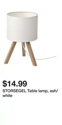IKEA STORSEGEL Table lamp, ash/white offer