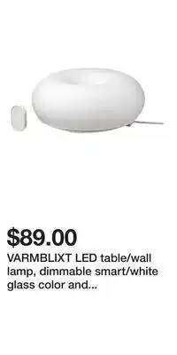IKEA VARMBLIXT LED table/wall lamp, dimmable smart/white glass color and white spectrum offer