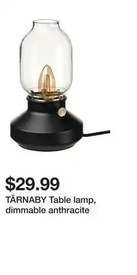 IKEA TÄRNABY Table lamp, dimmable anthracite offer