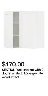 IKEA SEKTION Wall cabinet with 2 doors, white Enköping/white wood effect offer