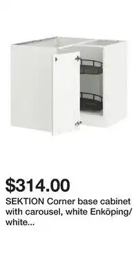 IKEA SEKTION Corner base cabinet with carousel, white Enköping/white wood effect offer
