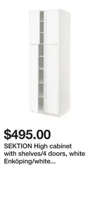 IKEA SEKTION High cabinet with shelves/4 doors, white Enköping/white wood effect offer