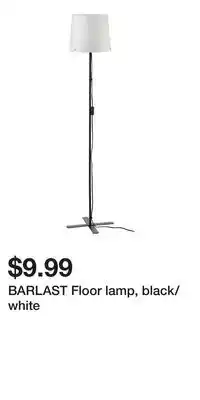IKEA BARLAST Floor lamp, black/white offer