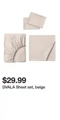 IKEA DVALA Sheet set, beige offer
