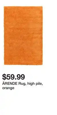 IKEA ÄRENDE Rug, high pile, orange offer