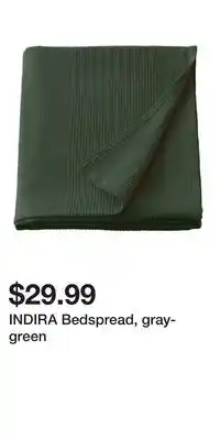 IKEA INDIRA Bedspread, gray-green offer