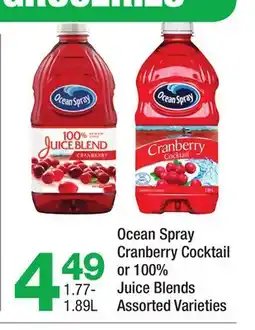 Highland Farms Ocean Spray Cranberry Cocktail or 100% Juice Blends offer