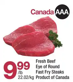 Highland Farms Fresh Beef Eye of Round Fast Fry Steaks offer