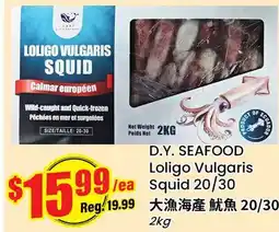 Btrust Supermarket D.Y. SEAFOOD Loligo Vulgaris Squid 20/30 offer