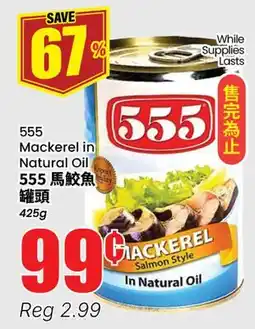 Btrust Supermarket 555 Mackerel in Natural Oil offer