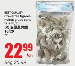 Btrust Supermarket Crevettes tigrées noires crues sans tête 16/20 offer