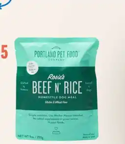 Petvalu Portland Pet Food Company Rosie's Beef N' Rice Homestyle Dog Food offer