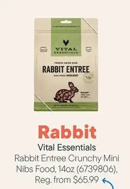 Petvalu Vital Essentials Rabbit Entree Crunchy Mini Nibs Food offer