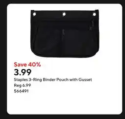 Staples Staples 3-Ring Binder Pouch with Gusset offer