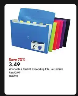 Staples Winnable 7 Pocket Expanding File, Letter Size offer