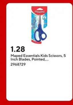 Staples Maped Essentials Kids Scissors, 5 Inch Blades, Pointed, Ambidextrous Handle offer