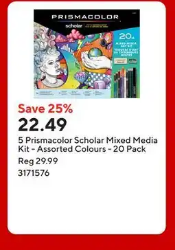 Staples 5 Prismacolor Scholar Mixed Media Kit - Assorted Colours offer